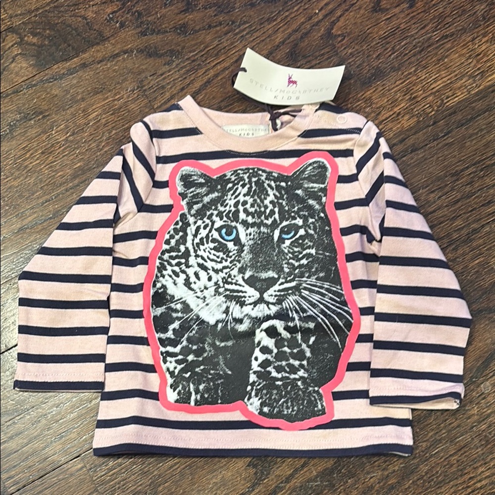 Stella McCartney Kids Pink Striped Leopard Shirt